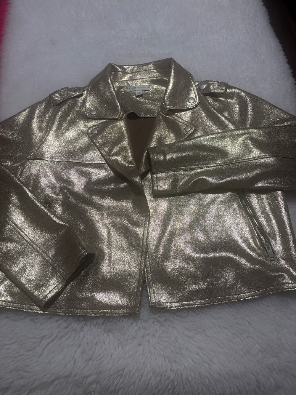 Cato Metallic Gold Moto-Style Jacket